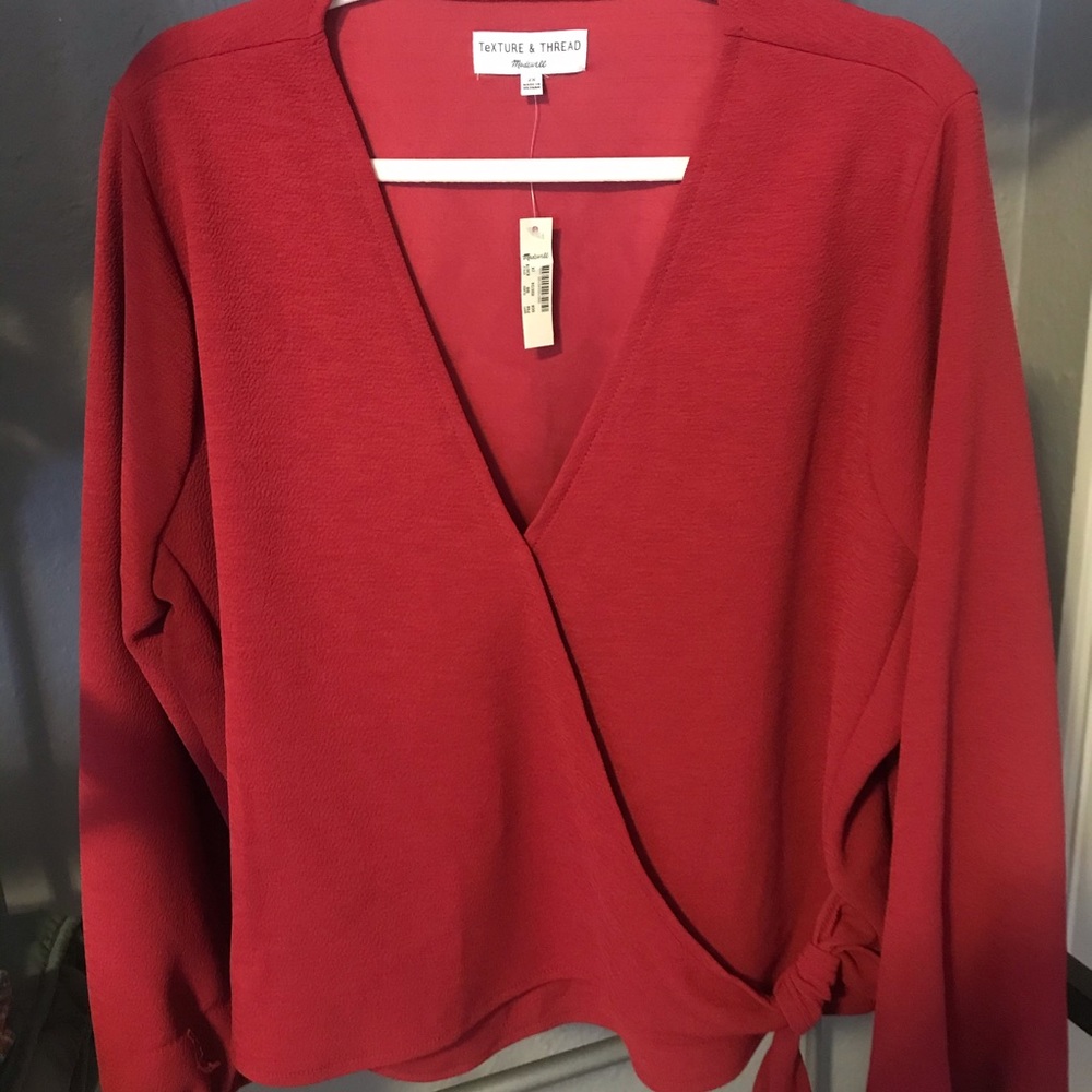 Madewell Texture & Thread Crepe Wrap top